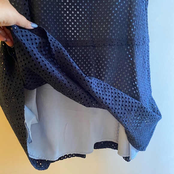 Line - Korean Women’s Navy Blue Eyelet Dress (Size: 66 Korean about US Size: 6) - Picture 9 of 16